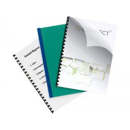 Tapa de encuadernacion q-connect pvc din a4 opaca verde 180 micras caja de 100 unidades