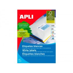 Etiquetas adhesivas apli 01282 tamaño 48,5x16,9 mm para fotocopiadora laser ink-jet caja de 100h dina4 6800 etiqu