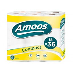 Papel higienico amoos doble largo 2 capas 32 m paquete de 18 rollos