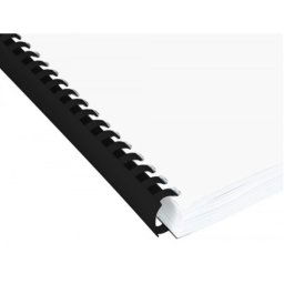 Canutillo q-connect redondo 25 mm plastico negro capacidad 225 hojas caja de 50 unidades
