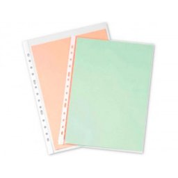 Funda multitaladro q-connect din a4 80 mc cristal bolsa de 100 unidades