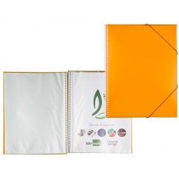 Carpeta liderpapel escaparate con espiral 80 fundas polipropileno din a4 naranja