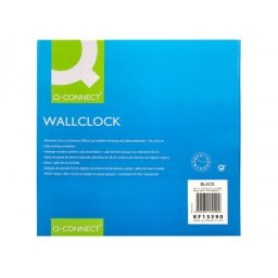 Reloj q-connect de pared plastico oficina redondo 30 cm marco negro