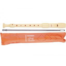 Flauta hohner 9516 dos piezas desmontable color marfil funda naranja