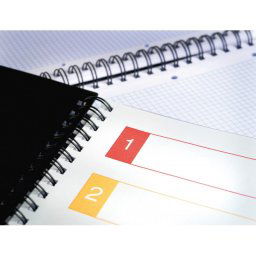 Cuaderno espiral liderpapel a5 micro executive tapa plastico 100h 80gr cuadro 5mm 5 se paradores con gomilla azul