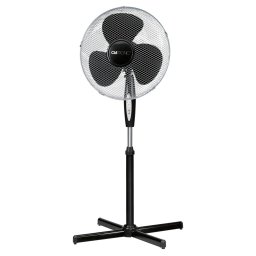 Clatronic VL3741S Ventilador de Pie 40 cm, Silencioso, Oscilante, Mando a Distancia, Temporizador, Inclinación y Altura Regulables, 45W, Negro