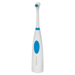 Proficare EZ 3054 Cepillo de Dientes Eléctrico Oscilación Bidireccional, Elimina la Placa, Suave con Dientes y Encías, A prueba de Salpicaduras, Funciona con Pilas, Blanco/Azul