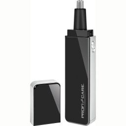 Proficare NE 3050 Cortapelos para Nariz y Orejas con Luz LED, Cuchillas de Acero Inoxidable, Afeitadora, sin Dolor, para Nariz, Oído y Vello Facial, Cabezal Extraíble, Pila, Negro