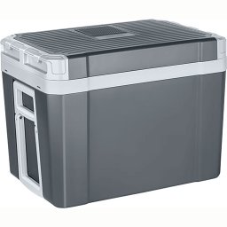 MPM 40-CBM-10Y Nevera Portátil Eléctrica de Viaje con Ruedas, para Coche, Camping, 12V / 220V, Capacidad 35 Litros, Enfría y Calienta, Gris
