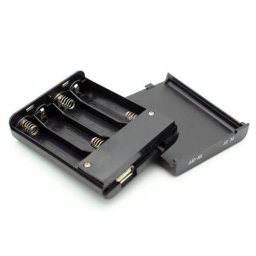 PORTAPILAS 4 PILAS AA CON USB E INTERRUPTOR