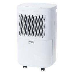 Adler AD 7917 Deshumidificador Eléctrico Portátil, 10L / 24 Horas, Compresor, Silencioso, Compacto, Depósito 2,2 L, Combate Humedad y Moho, Purificador de Aire, Función Descongelación, Estancias 60m3