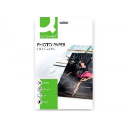 Papel q-connect foto glossy kf02163 din a4 alta calidad digital photo para ink-jet bolsa de 20 hojas de 260 gr