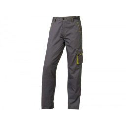 Pantalon de trabajo deltaplus cintura ajustable 5 bolsillos color gris verde talla xs
