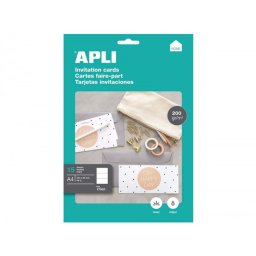 Tarjeta de visita apli invitacion hogar 210x99mm 200 g blanca pack de 15 hojas din a4