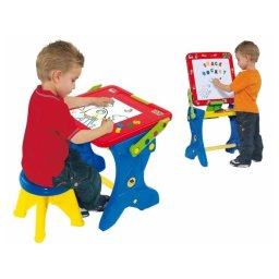 Pupitre y Pizarra Magnético Infantil Rojo y Azul - Molto