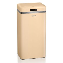 Swan Retro SWKA4500CN Cubo Basura Sensor de Apertura Automática, Metálico, Capacidad 45 Litros, Diseño Vintage, Crema