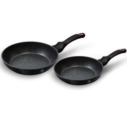 Berlinger Haus Black Rose Juego 2 Sartenes Inducción 22-26cm, Aluminio Forjado, Antiadherente Ecológico Mármol sin PFOA, Diseño Elegante, Apta para Todas Las Cocinas, Vitrocerámica, Gas