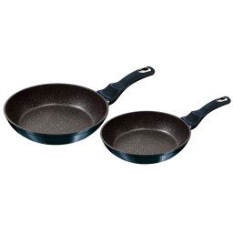 Berlinger Haus Aquamarine Juego 2 Sartenes Inducción 22-26cm, Aluminio Forjado, Antiadherente Ecológico Mármol sin PFOA, Diseño Metallic Line, Apta para Todas Las Cocinas, Vitrocerámica, Gas
