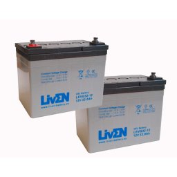 Kit de dos baterías gel puro LEVG32-12 12V 32Ah