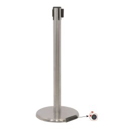 Catenaria / poste separador cromado de cinta con rueda