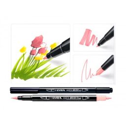 Rotulador lyra aqua brush acuarelable doble punta y pincel tonos pastel blister de 6 unidades surtidas