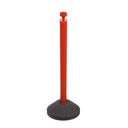 Poste de plástico rojo con base rellenable