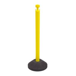 Poste de plástico amarilllo con base rellenable