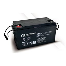 Batería de plomo AGM cíclica 12v 67Ah 12LC-67 Q-Batteries