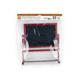 Pizarra marron liderpapel para hosteleria doble cara volteable con superficie para rotuladores 32x30 cm