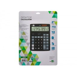 Calculadora liderpapel sobremesa xf29 12 digitos solar y pilas color negro 190x140x30 mm