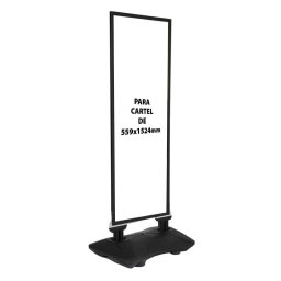 Caballete de exterior negro para cartel de 559x1524mm