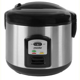Mesko MS6411 Arrocera Eléctrica 1,5 Litros Vaporera Rice Cooker, Función Mantenimiento de Calor, Arroz Hervido, Sushi, 8 - 10 Raciones, Cocina al Vapor, Antiadherente, Acero Inoxidable, 1000W