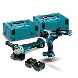 DLX2413TJ kit Makita DGA504Z + DHP486Z BL 18V LXT 5Ah 2 bat. MakPac