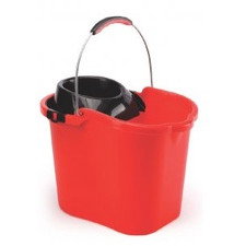 Cubo rectangular 16 l con escurridor y asa de metal