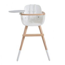 Trona de Madera Micuna Ovo Original One Plus blanco perla/blanco con correas blanco