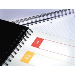 Cuaderno espiral liderpapel a4 micro executive tapa plastico 100h 80gr cuadro 5mm 5 sep aradores con gomilla azul