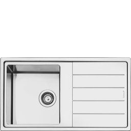 SMEG Fregadero sobre encimera LDR861-2 . Inoxidable. Una cubeta. Con escurridor. Medidas 214x860x500