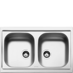 SMEG Fregadero sobre encimera LYP792 . Inoxidable. Dos cubetas. Medidas 160x790x500