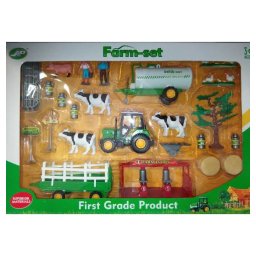 Conjunto Infantil de Granja con Tractor y remolque Lechero - KAPAXKO