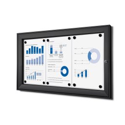Vitrina de color negro para 3 DIN A4