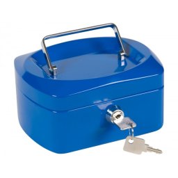 Caja caudales q-connect 6" 152x115x80 mm azul con portamonedas