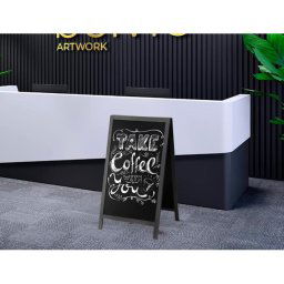 Pizarra negra liderpapel caballete doble cara de madera con superficie para rotuladores 75x135 cm