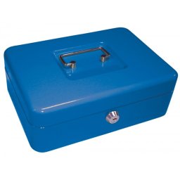 Caja caudales q-connect 10" 250x180x90 mm azul con portamonedas