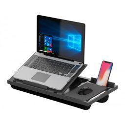 Soporte q-connect ancho para portatil movil raton hasta 17" ajustable 7 angulos diferentes color negro