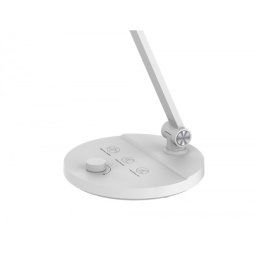 Lampara de escritorio q-connect led 7w 500 lm brillo regulable 3 niveles color cabeza brazo orientable blanco