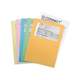 Subcarpeta cartulina q-connect din a4 colores surtidos con ventana transparente 120g/m2 paquete de 25 unidades