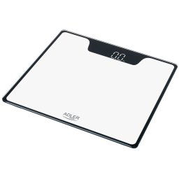 Adler AD8174W Báscula de Baño Digital, Alta Precisión, Pantalla LED, hasta 180Kg, Diseño Moderno, Apagado Automático, Vidrio Templado Color Blanco