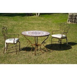 Conjunto Forja Mesa Toledo y 4 Sillones