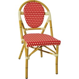 Silla Terraza Vintage Aluminio y Plastico Rojo Crema Rivoli