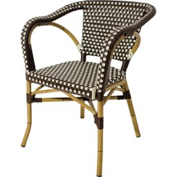 Sillon Cafe Crema Clasico Aluminio y Plastico Tejido Rivoli